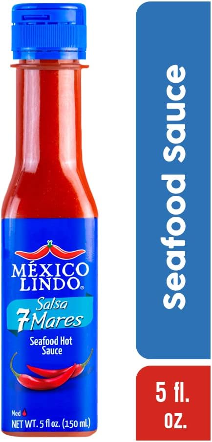 Salsa 7 Mares 150ml México Lindo | Salsa para mariscos | Salsa picante chile de árbol | Gluten Free | Kosher | Hecho en México