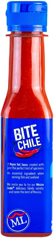 Salsa 7 Mares 150ml México Lindo | Salsa para mariscos | Salsa picante chile de árbol | Gluten Free | Kosher | Hecho en México