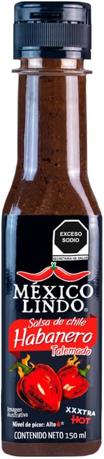 Salsa Habanero Tatemado 150ml México Lindo | Perfacta para tus comidas | Sabor Ahumado | Gluten Free | Kosher | Hecho en México