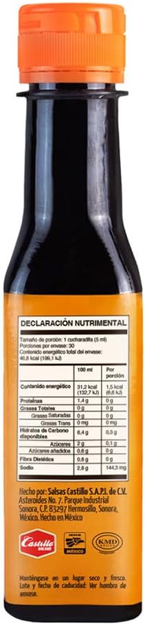 Salsa Capitán Picante Negra 150ml México Lindo | Salsa para mariscos | Salsa para botanas | Gluten Free | Kosher | Hecho en México