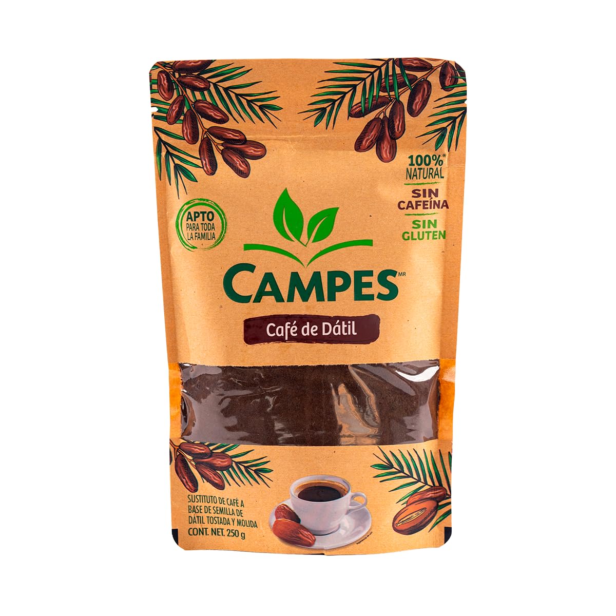 Cafe de Dátil - Sustituto natural sin cafeína, sin gluten, 100% natural
