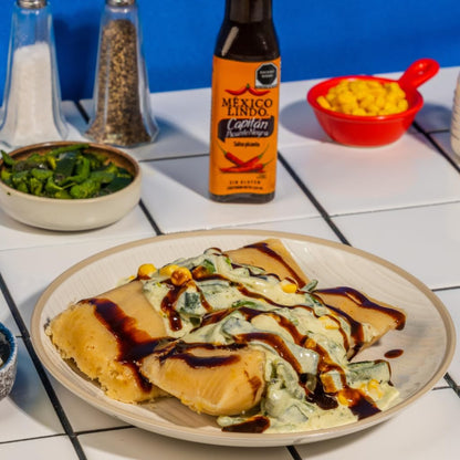 Salsa Capitán Picante Negra 150ml México Lindo | Salsa para mariscos | Salsa para botanas | Gluten Free | Kosher | Hecho en México