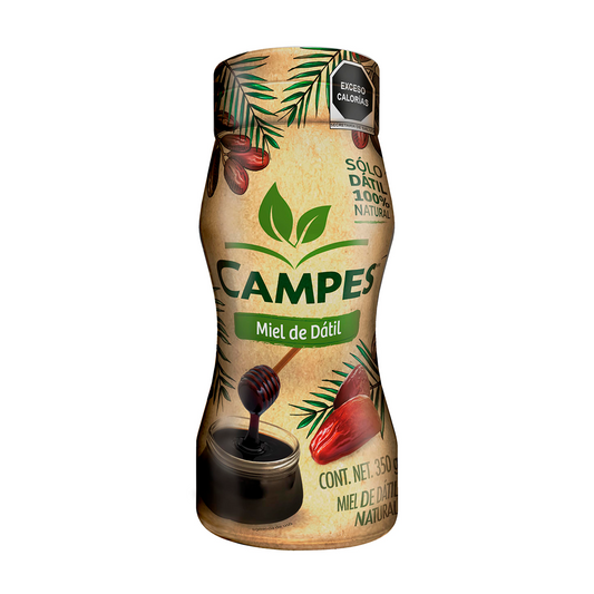 Campes | Miel de dátil 350gr | 100% Natural | Sin azúcar añadida | Sin gluten.
